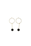 Earrings made of 24K gold plated brass and onyx.