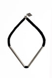 Triangle necklace made of the finest leather, hand-cut, hand polished and galvanized brass. Silver edition.