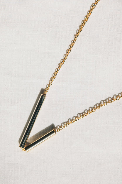 Tubes Necklace Gold by sustainable designer brand Little Wonder