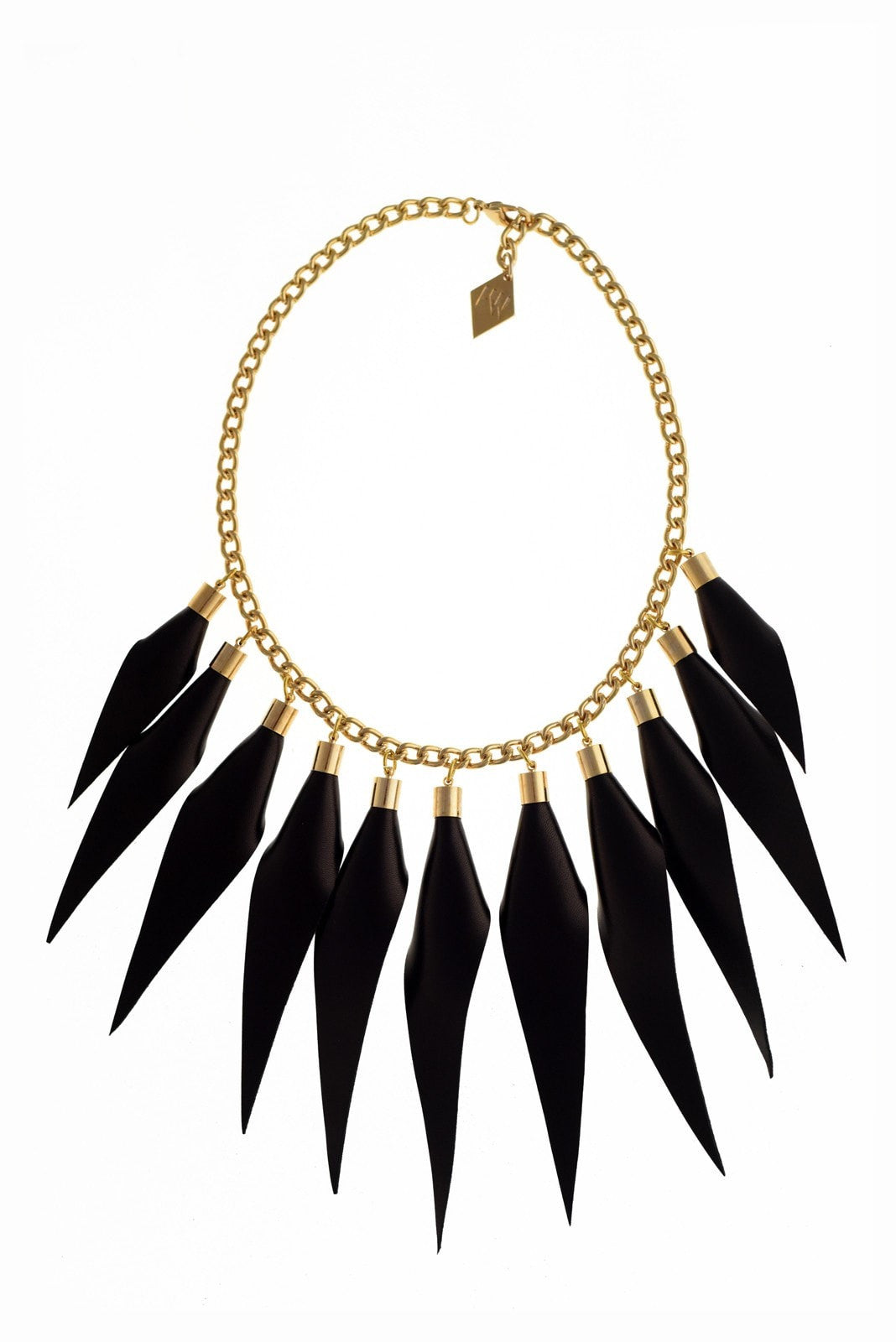Black gold edition: made of leather spikes with galvanized brass and metal components.
