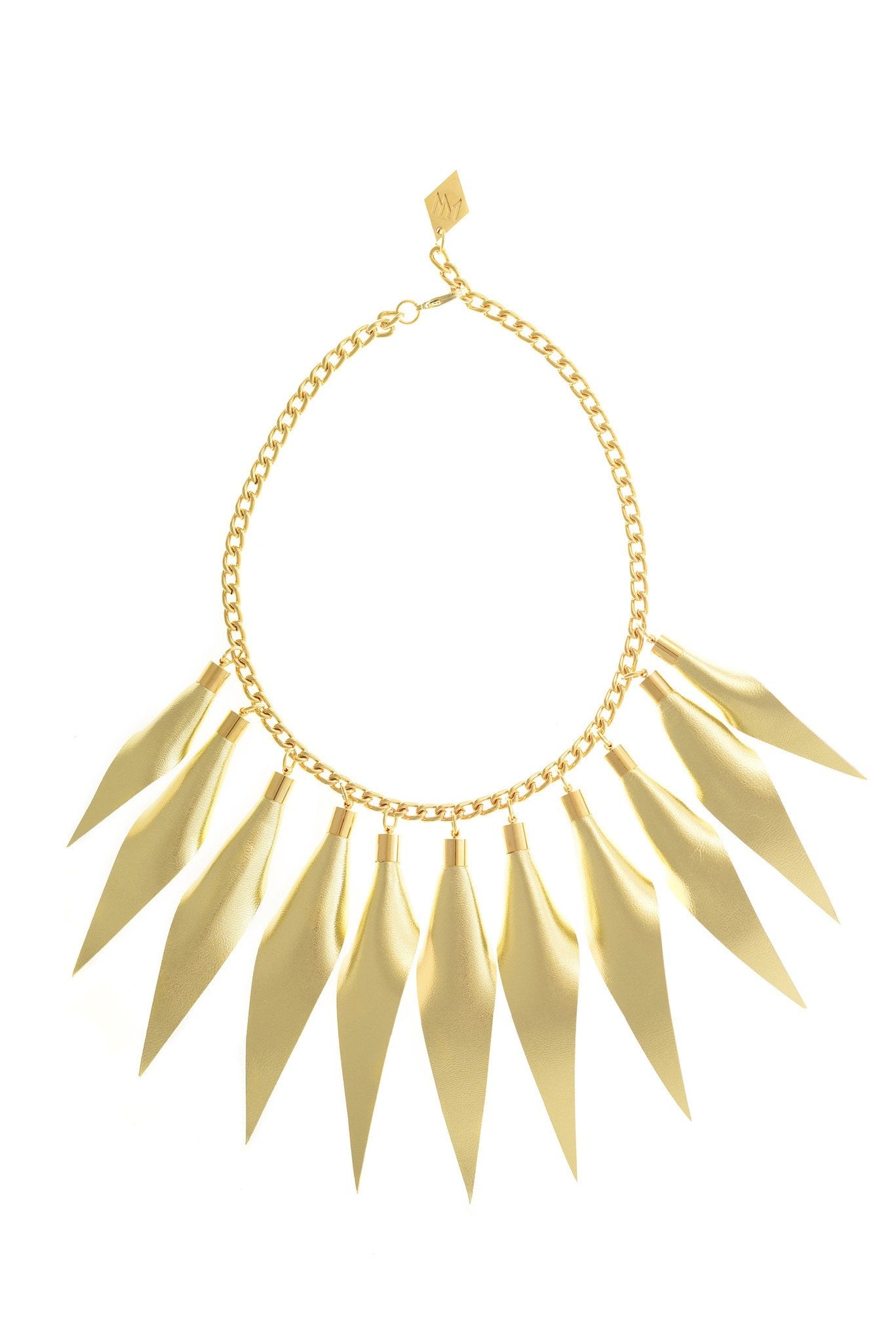 Golden edition: made of leather spikes with galvanized brass and metal components.