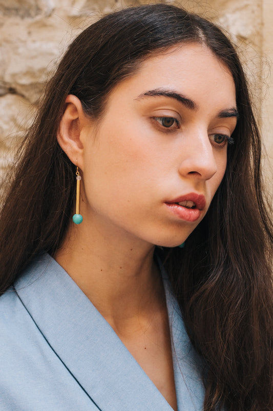 Bellevue earrings gold&turquoise