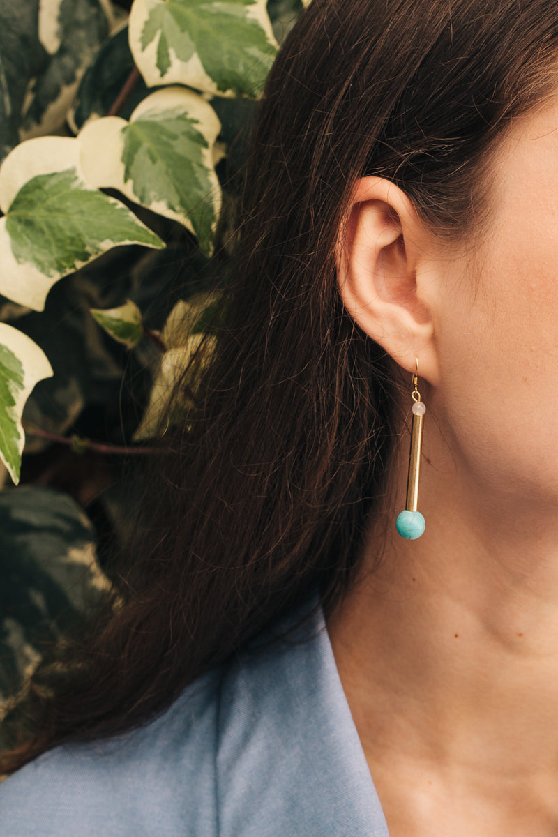 Bellevue earrings gold&turquoise