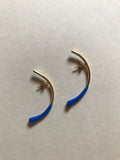 Bow earrings with a hint of blue