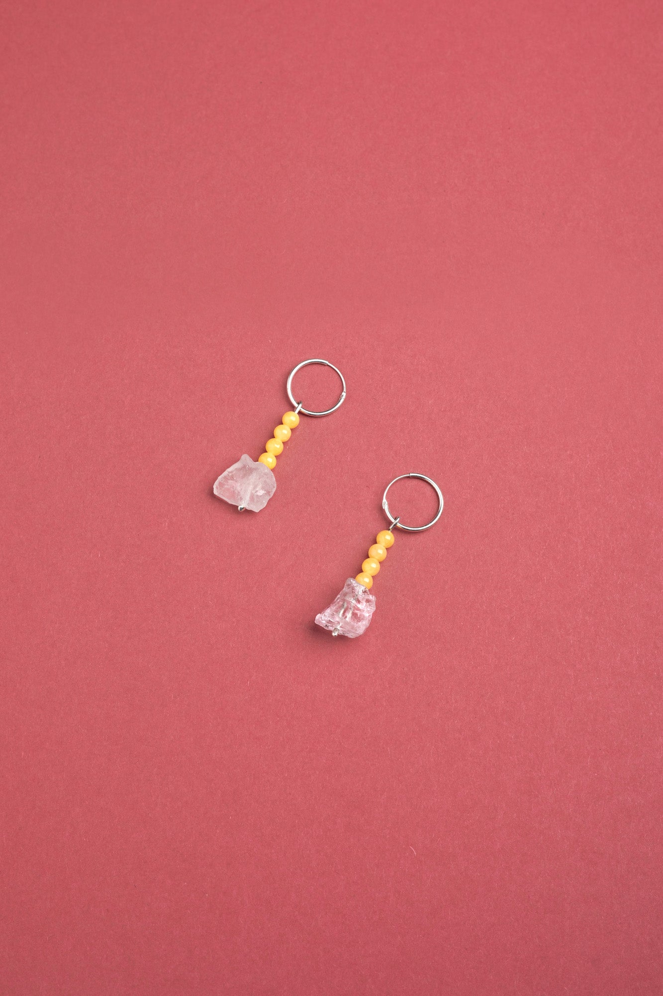 Mari earrings citrine-rose quartz