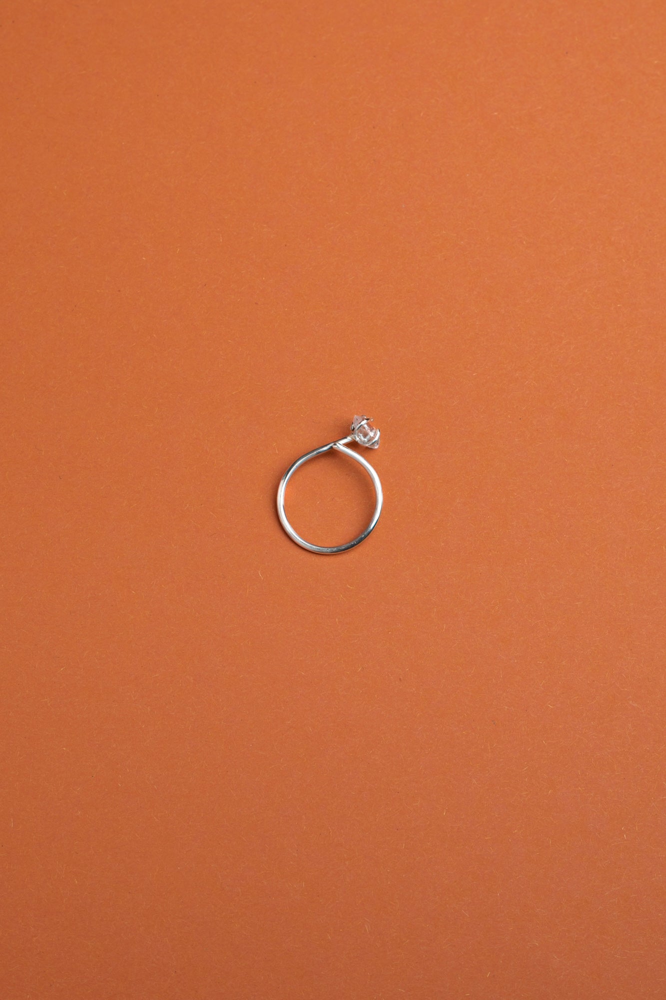 Herkimer diamond Rosebud ring