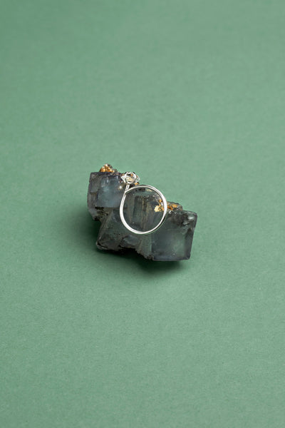 Herkimer diamond Rosebud ring