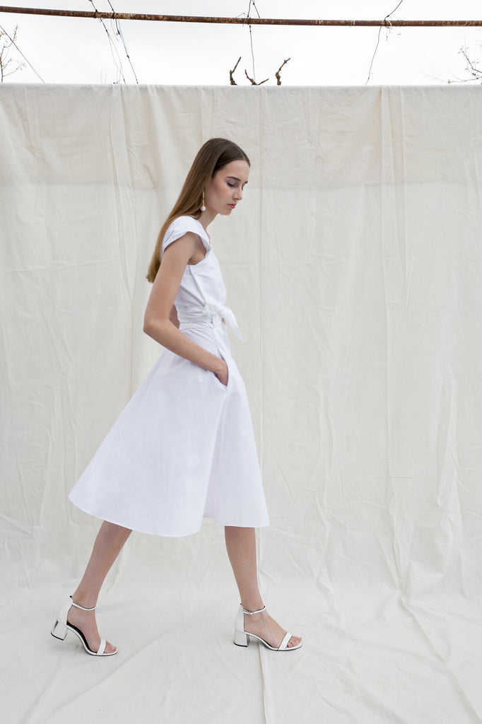 Paloma dress in white poplin by Chicks on Chic