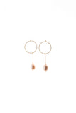 Earrings made of 24K gold plated brass and pink freshwater pearl.